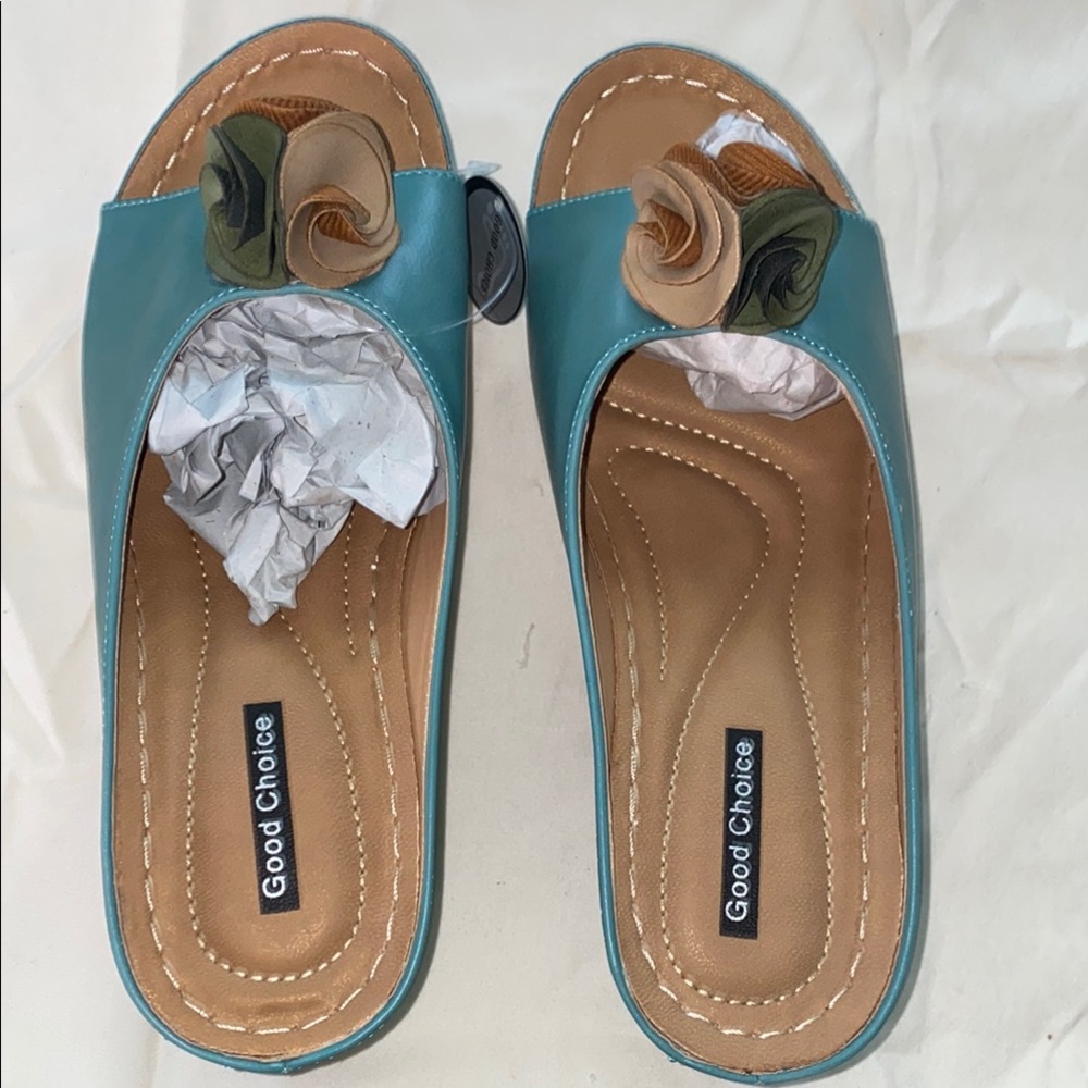 Good Choice Blue Mules Slip-On Comfort